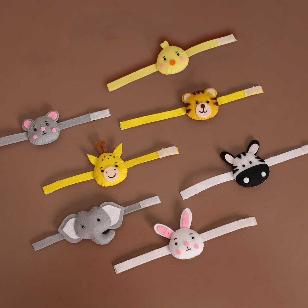 Customized Handmade Animals Theme Felt Rakhi