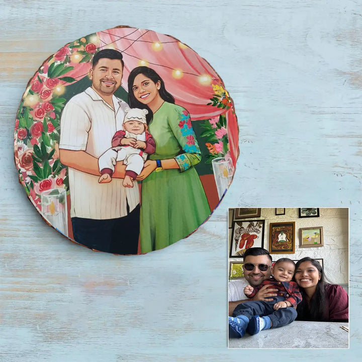 Photo Caricature Bark Nameplate with Stand
