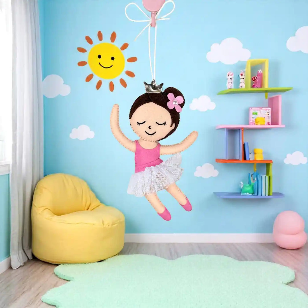 Handmade Ballerina Doll Felt Hanging For Kids