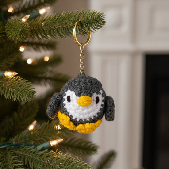 Handmade Crochet Penguin Ornament For Christmas Decoration