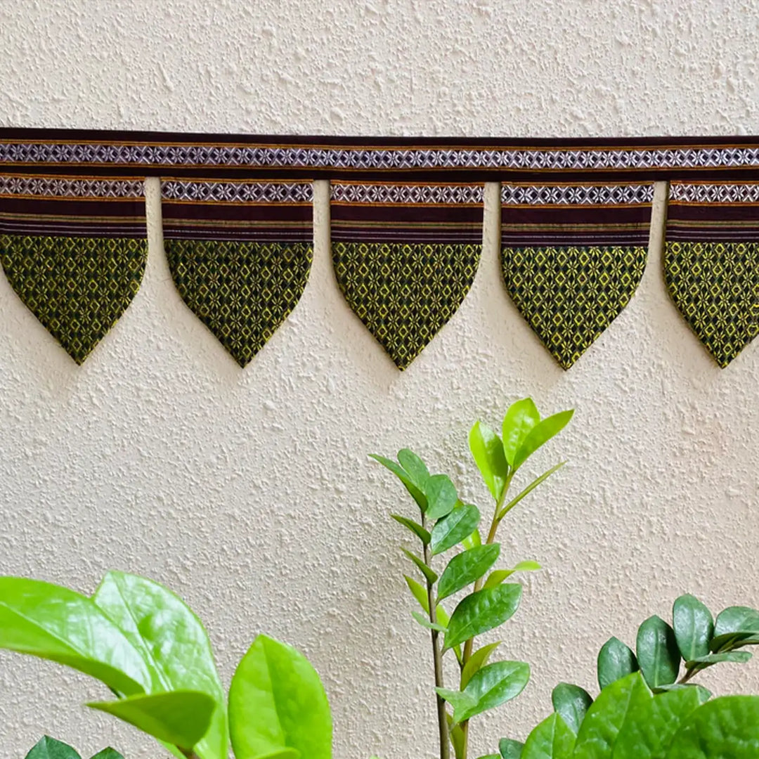 42 In | Handmade Peepal Leaf Design Khunn Fabric Cotton Toran