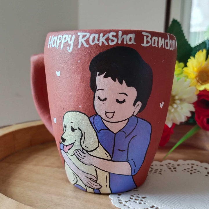 Photo Personalized Hand-Painted Pet Brother Design Terracotta Mug