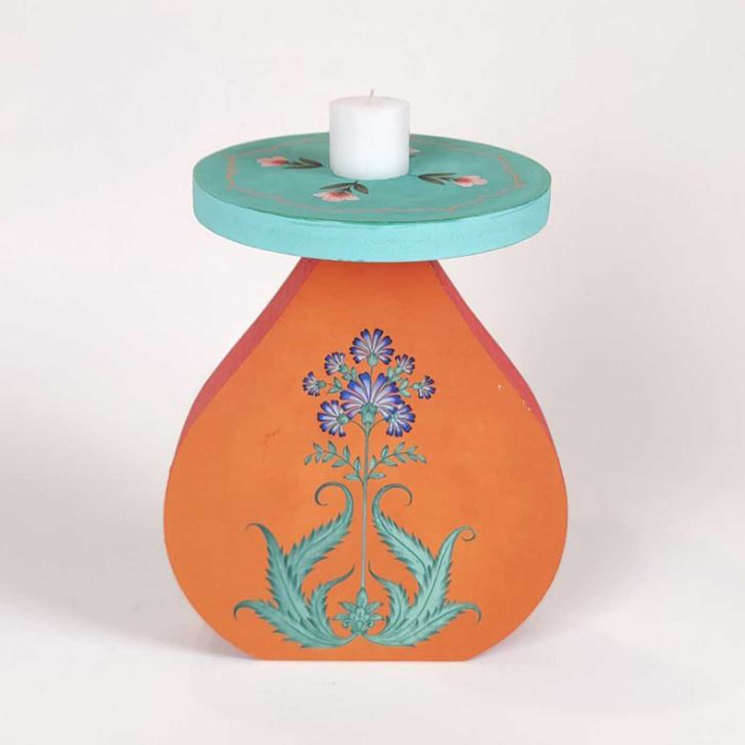 Hand-Painted Antara Wooden Candle Holder