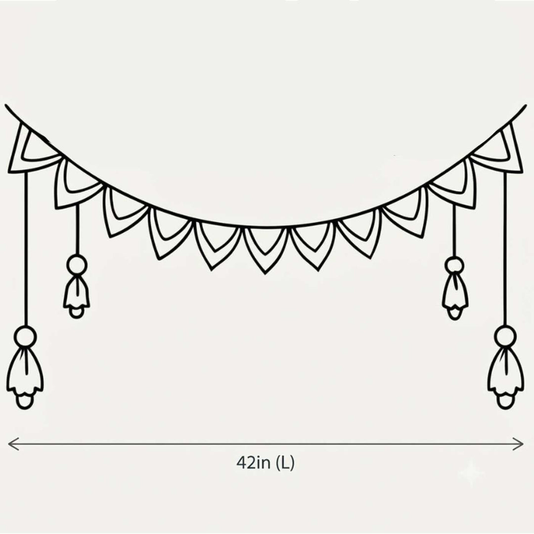 Handmade Moli & Haldi Gaanth Braided Banderwal Toran with Bells