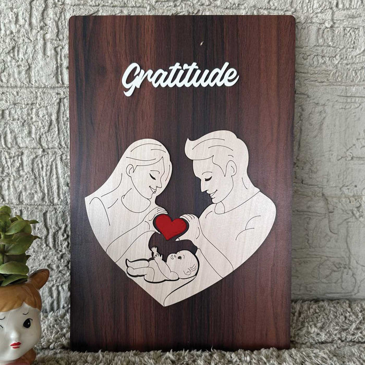 Personalized Parents & Kid Theme Wooden Decorative Plaque