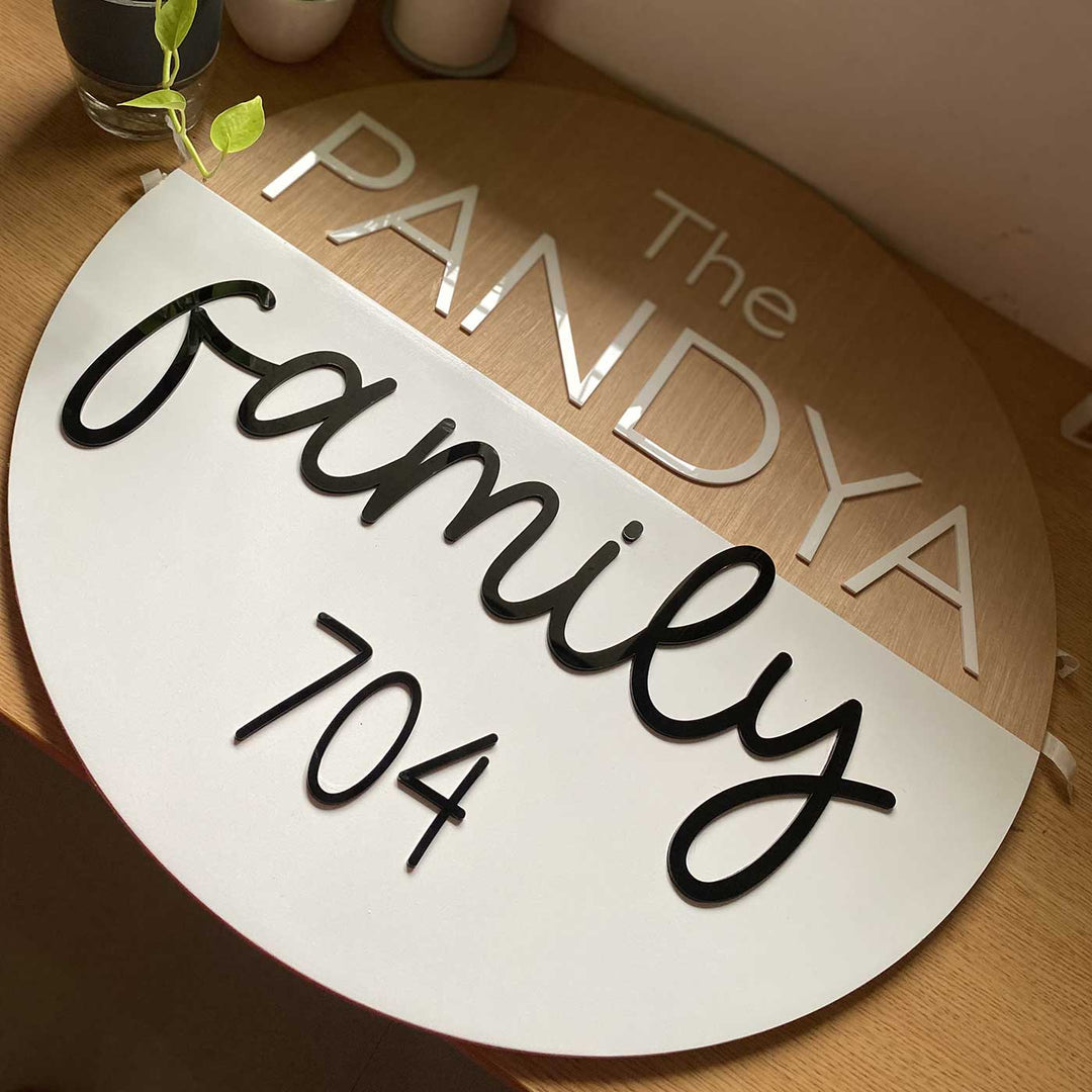 Personalized Handmade Minimal Design Wooden Name Plate