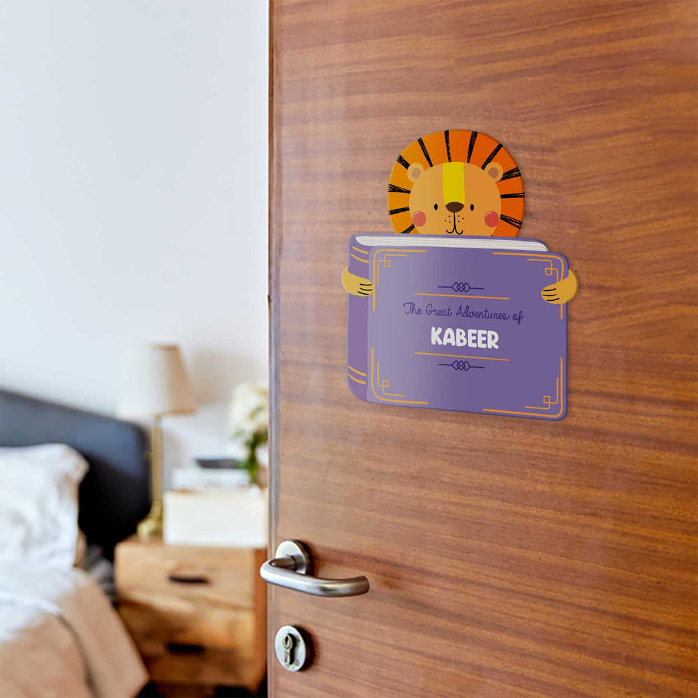 Personalized Animal Library Theme Acrylic Kids Name Plate - Door Hanging Display with Personalization