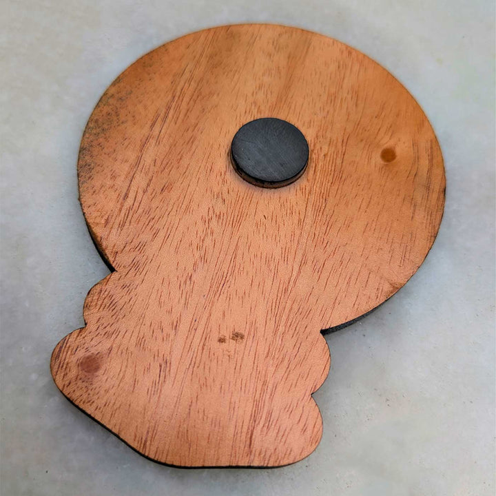 Engraved & Hand-Painted Kathakali Mahogany Wood Fridge Magnet