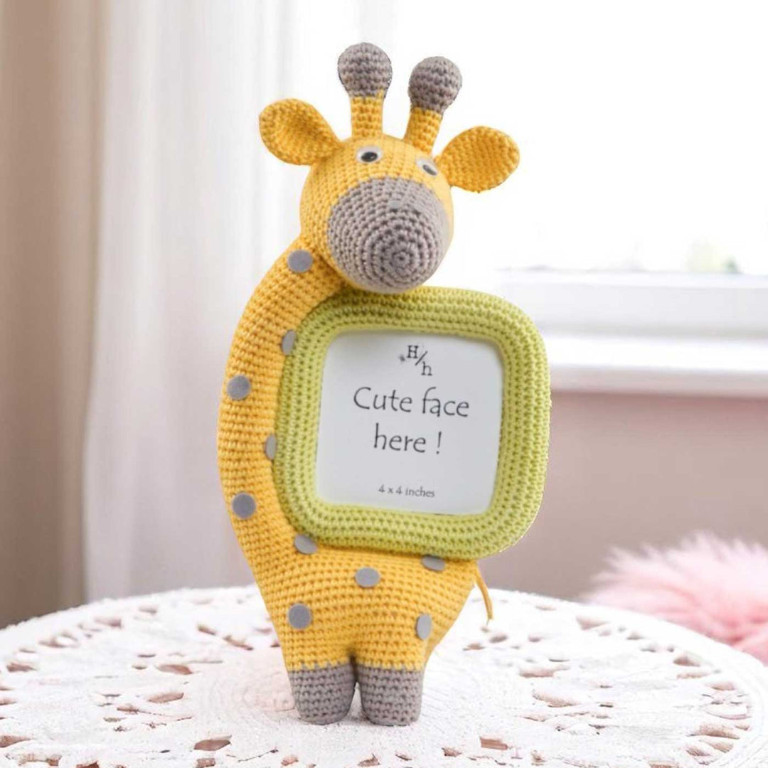 Handmade Crochet Giraffe Photo Frame for Kids