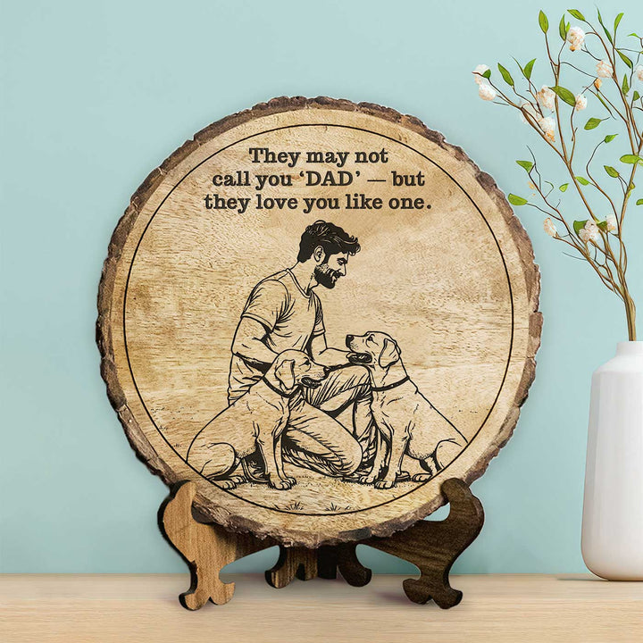Personalized Hand Carved Engraved Pet Dad Theme Wooden Decorative Plaque
