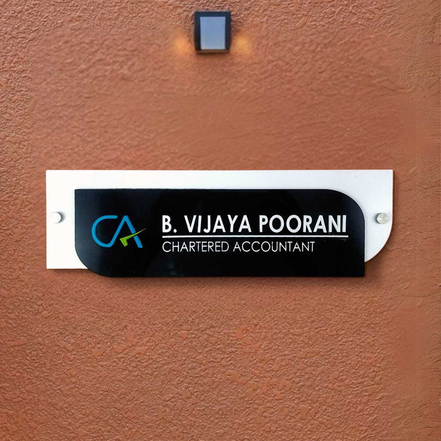 Personalized Ca Profession Acrylic Name Plate - Mounted on Wall with Light Above