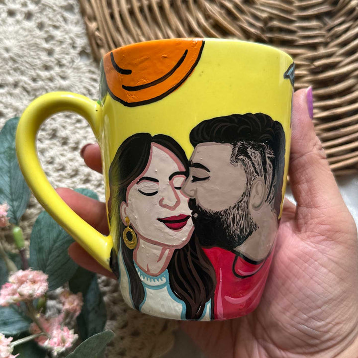 Photo Personalized Hand-Painted Pop Art Illustrated Caricature Mug | 300 ML