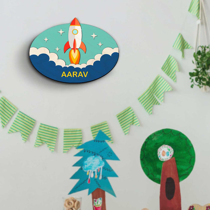 Kids Theme 3D Name Plate 12 - Mounted on Wall with Decorations