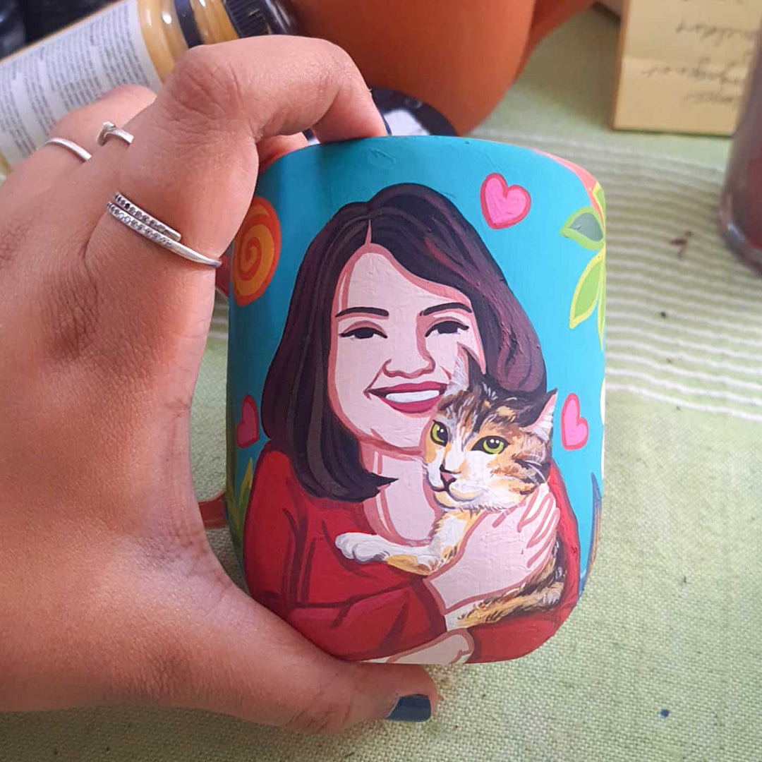 Photo Personalized Hand-Painted Pop Art Illustrated Caricature Mug | 300 ML