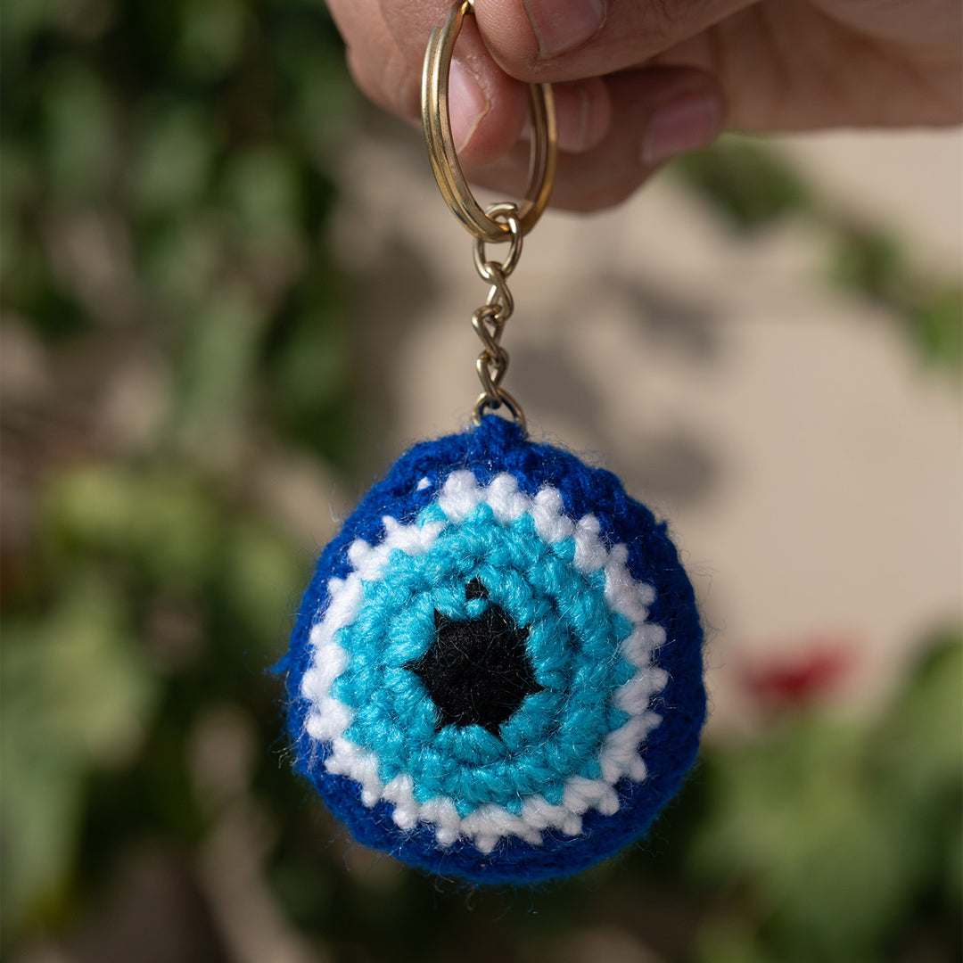 Handmade Crochet Evil Eye Ornament For Christmas Decoration