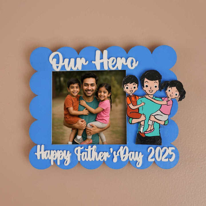 Photo Personalized Polaroid Theme MDF Wood Fridge Magnet For Fathers