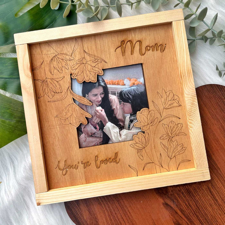 Photo Personalized "Mom- You're Loved" Wooden Decorative Plaque For Mothers