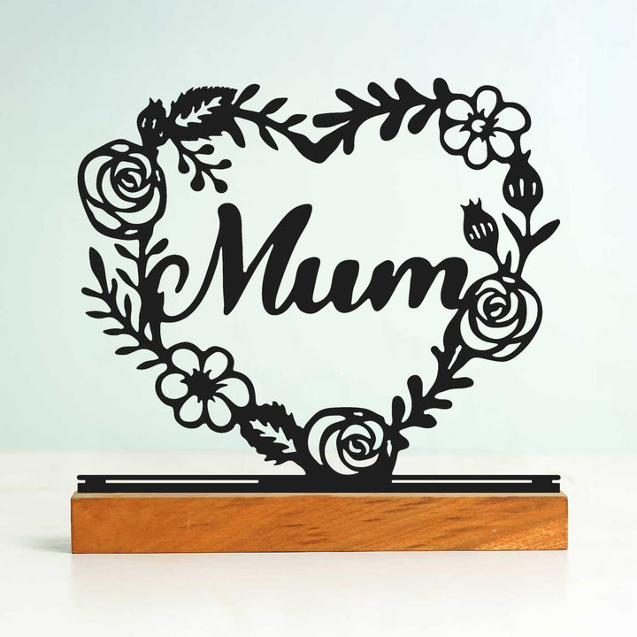 Personalized Handmade Laser Cut Floral Heart Theme Metal Table Decor