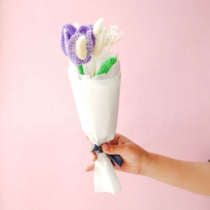 Handmade Crochet Lilic Petal Flower Bouquet
