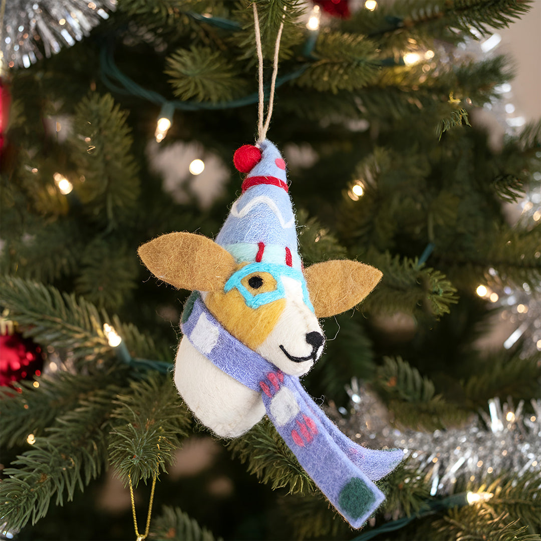 Fido The Fashionista Felt Ornament For Christmas Tree Decoration