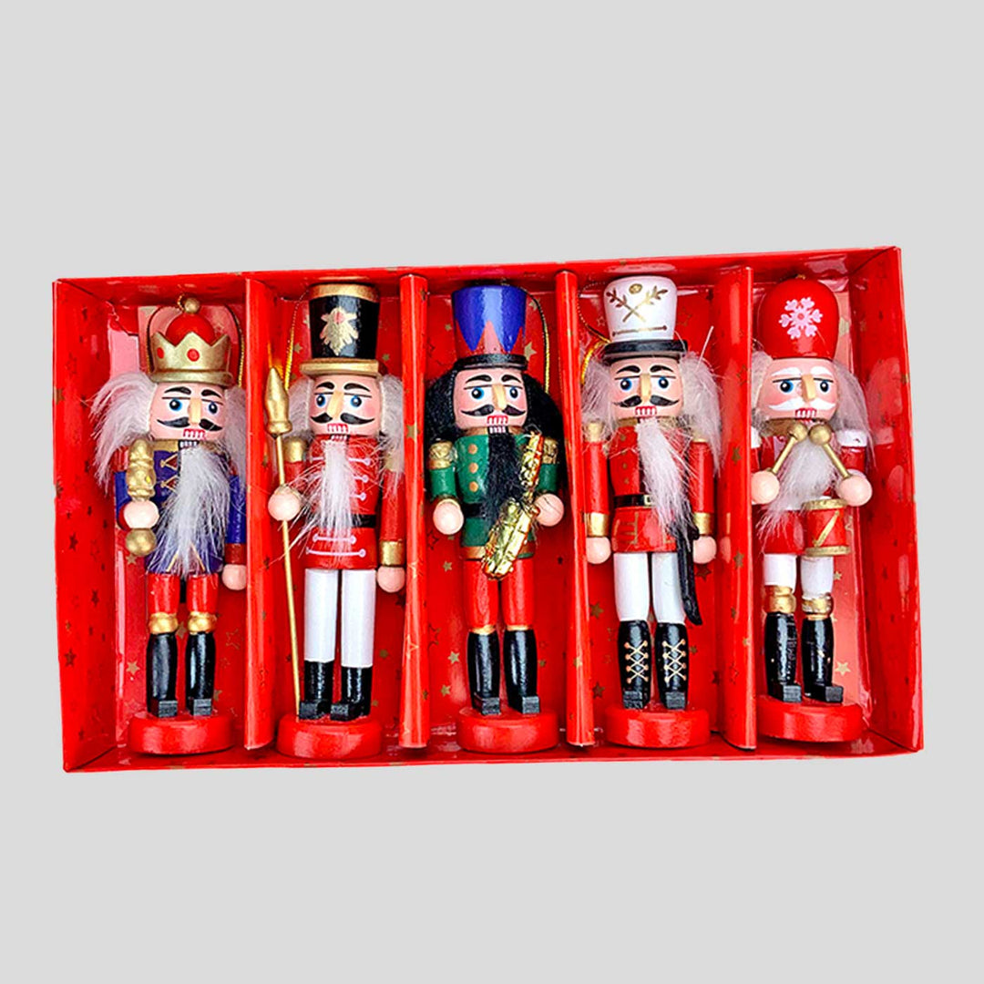 Royal Themed Nutcrackers Wooden Decor For Christmas Table Decoration | Set Of 5