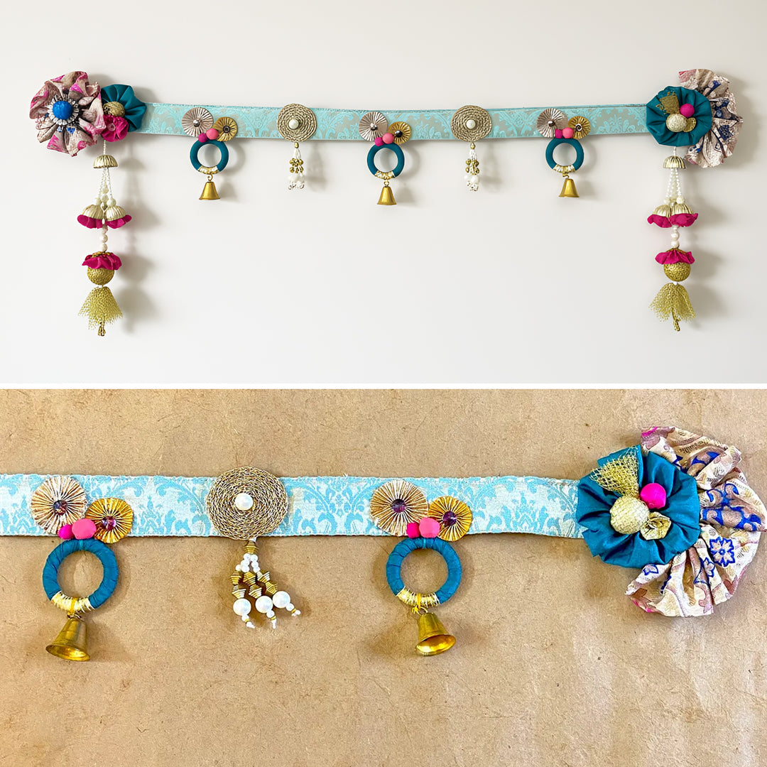 38 In | Handmade Decorative Khushaan Floral Silk Toran