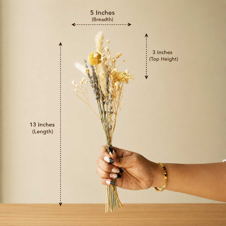 Coastal Bloom Porcelain Vase With Dried Flower Bunch