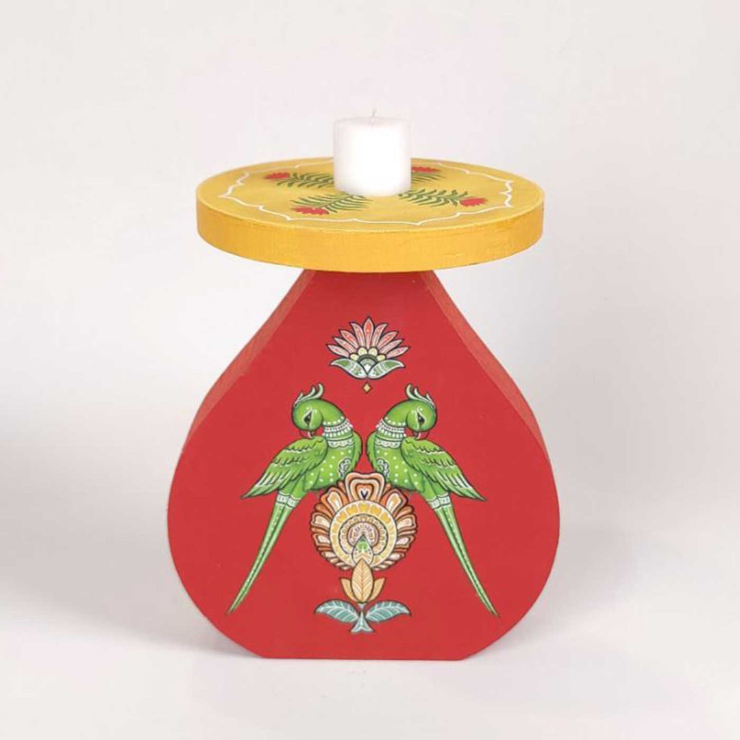 Hand-Painted Shuk Wooden Candle Holder