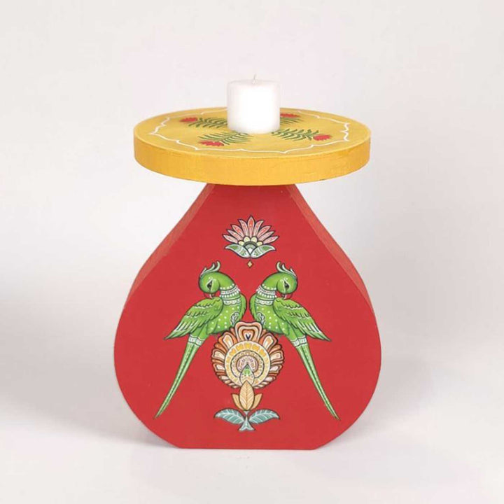 Hand-Painted Shuk Wooden Candle Holder