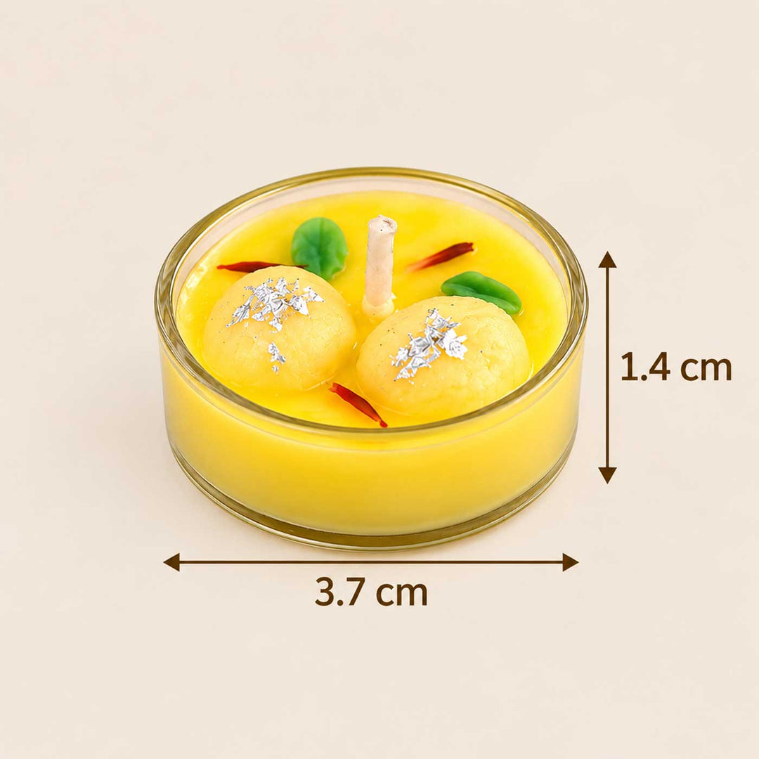 8 pc | Handmade Rasmalai Kesar Pista Scented Soy Wax Tealight Candle