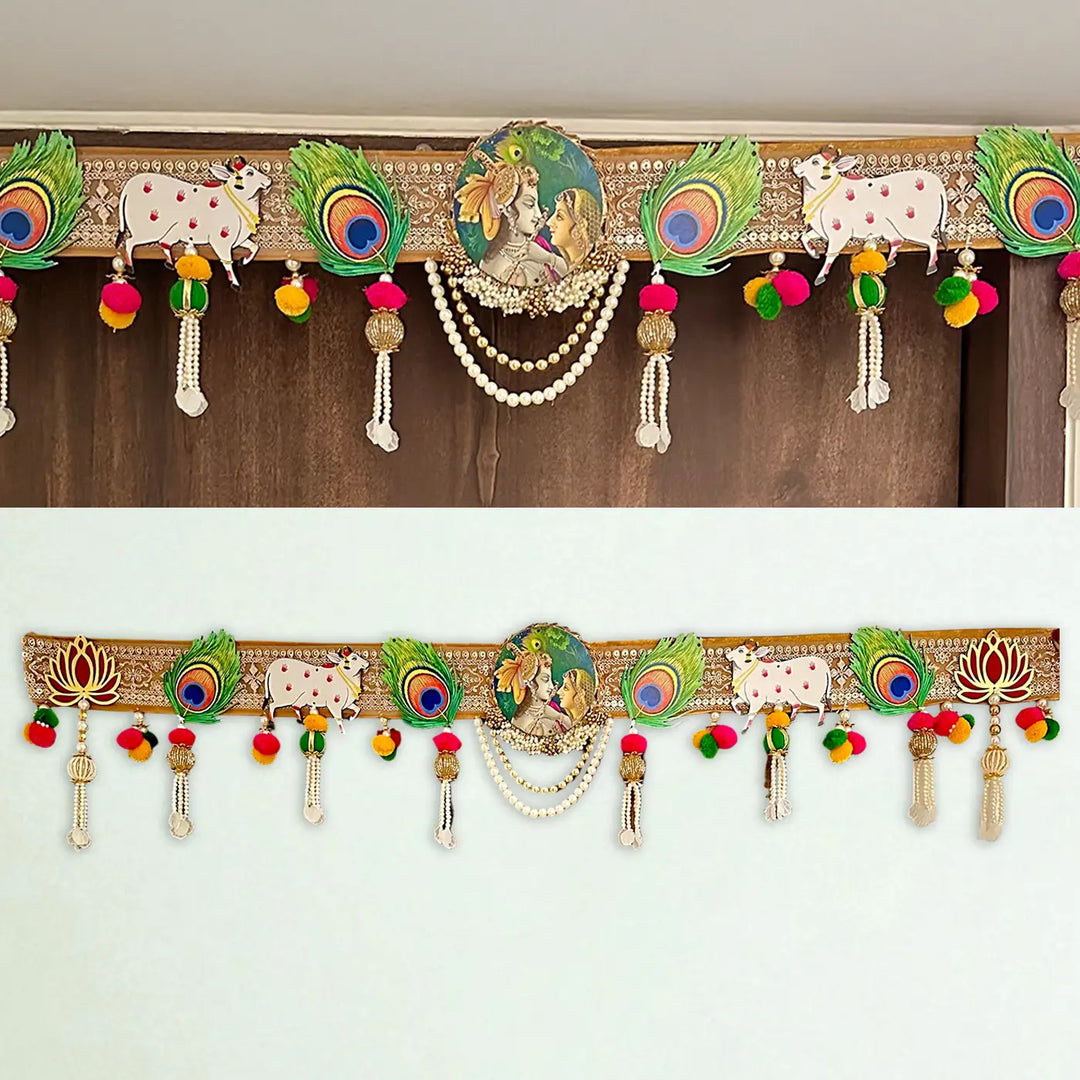 38 In | Handmade Decorative Radha Krishna & Pichwai Toran