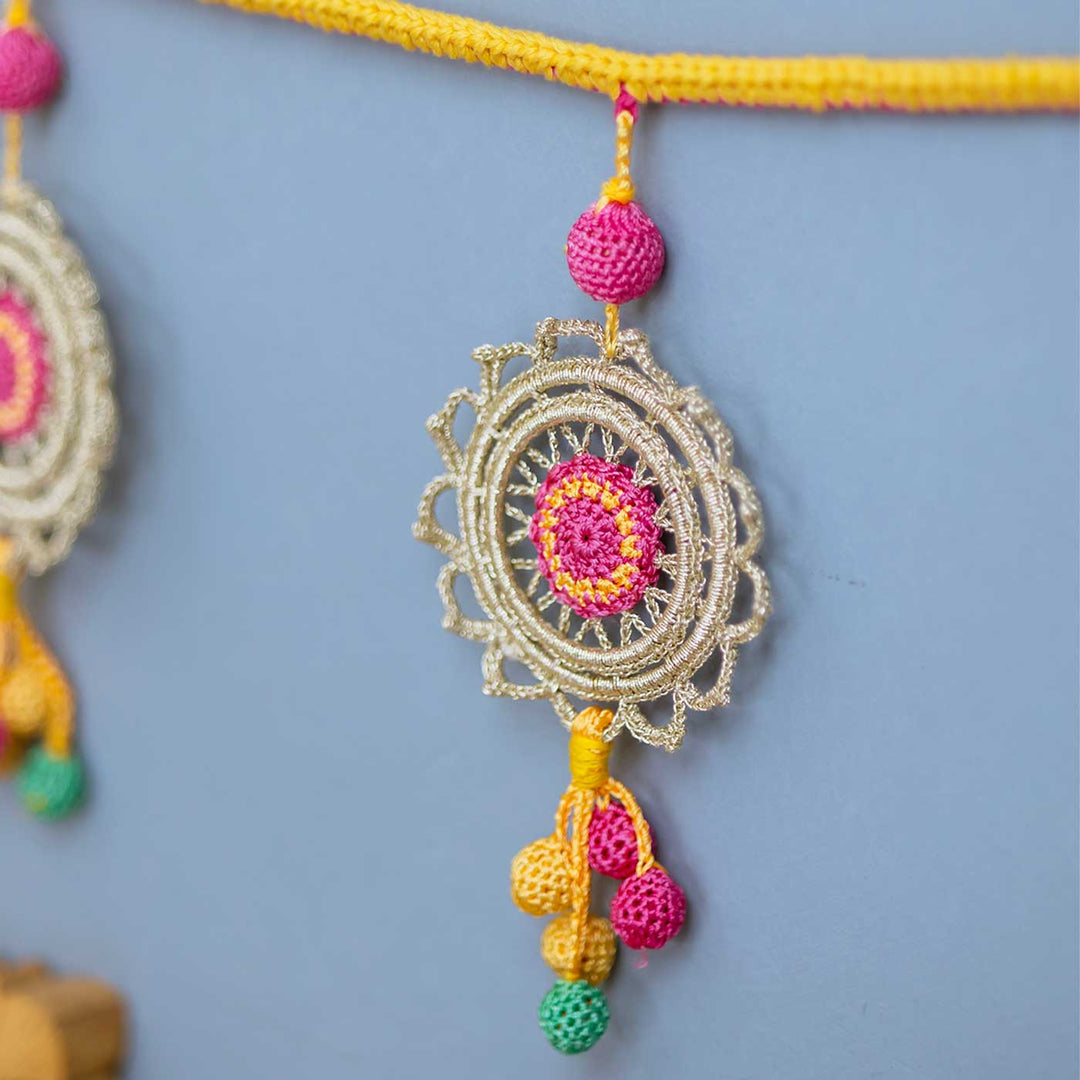 63 In | Handmade Crochet Mandala Cotton Toran