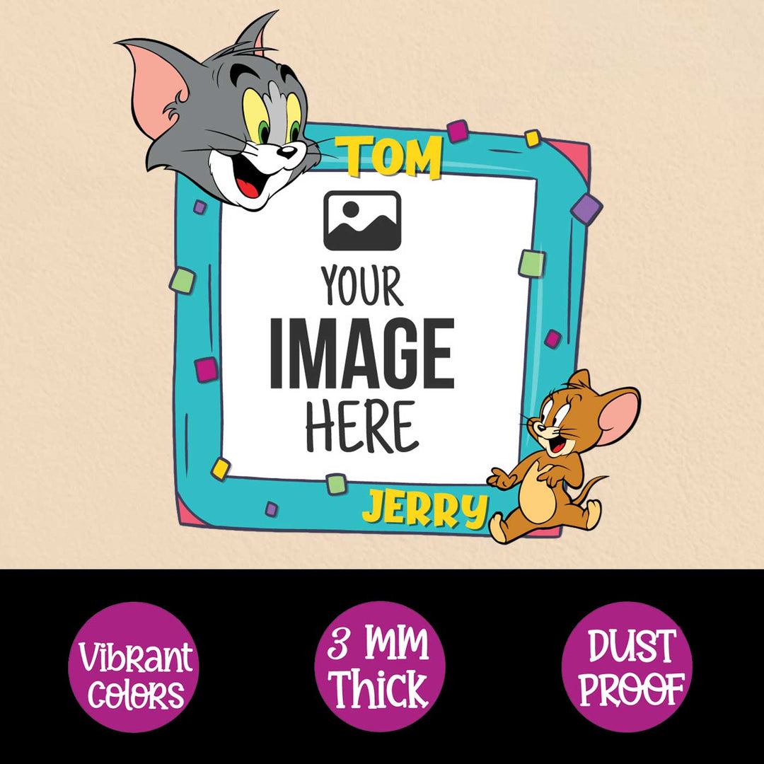 Photo Personalized Tom & Jerry Theme Wooden Fridge Magnet