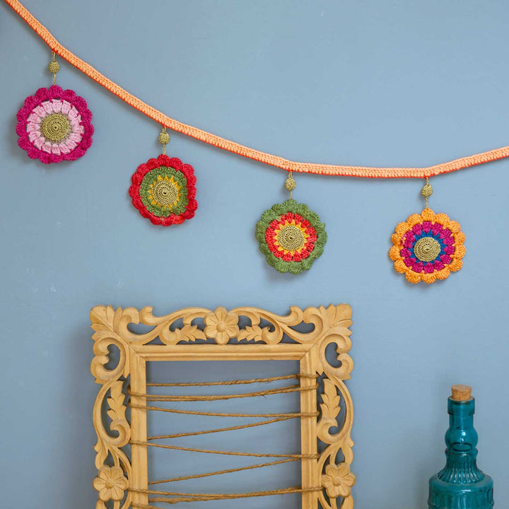 63 In | Handmade Crochet Phulwari Cotton Toran