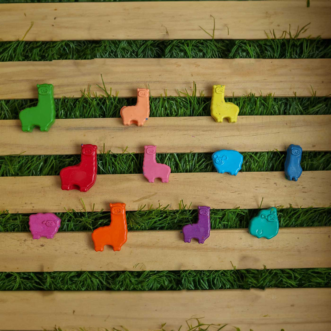 Handmade Non-Toxic Mini Alpacas and Sheep Crayons | Set Of 8