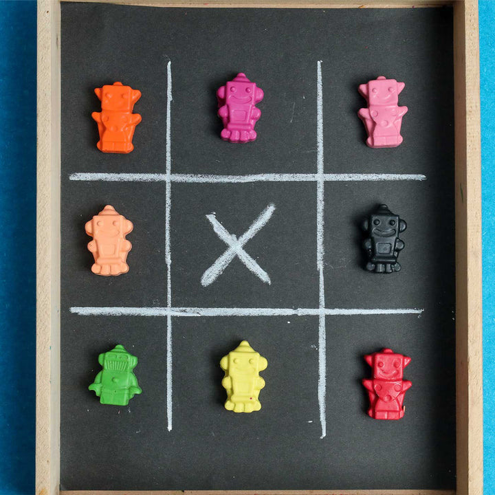 Handmade Non-Toxic Mini Robot Crayons | Set Of 8