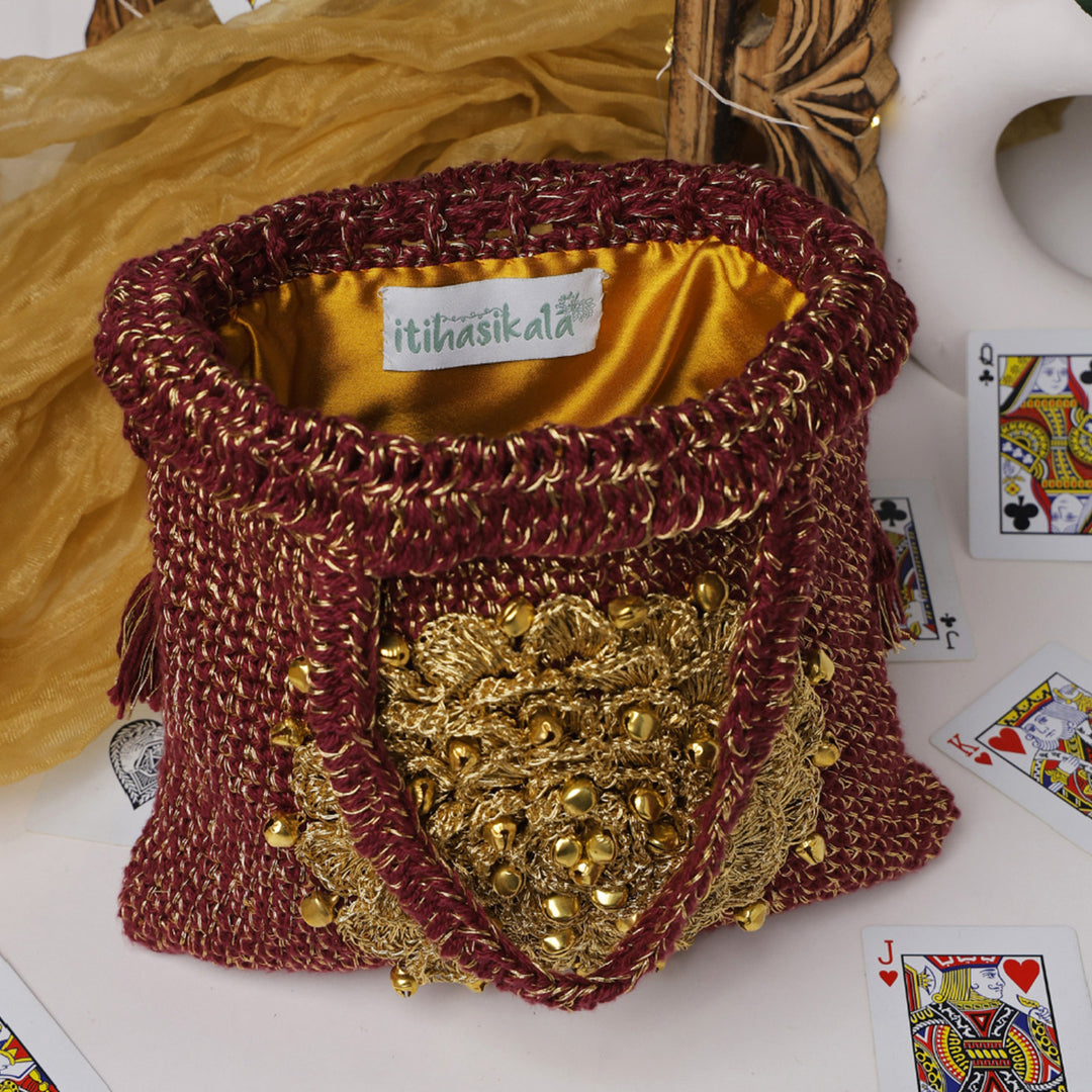 Handmade Crochet Royal Radiance Ghungroo Potli