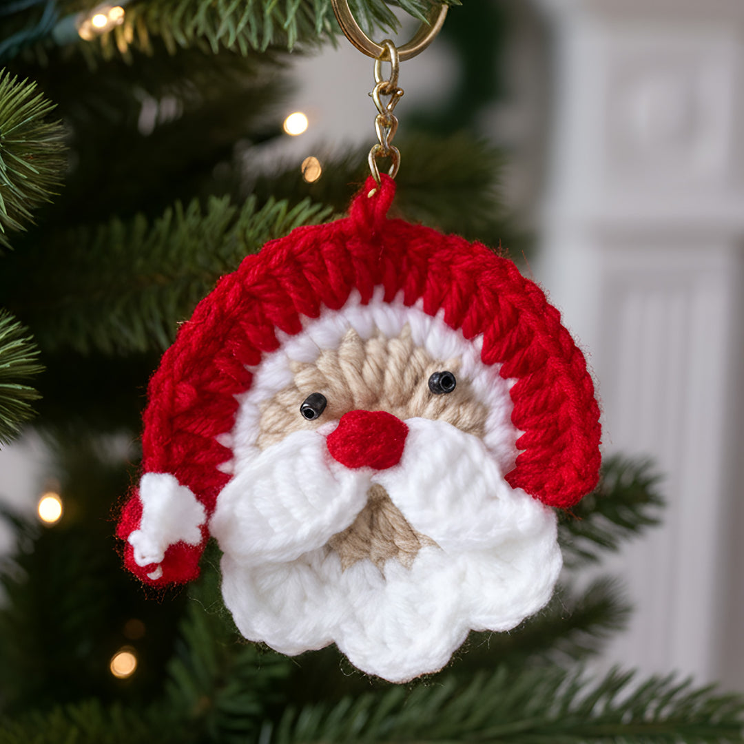Handmade Crochet Santa Ornament For Christmas Decoration