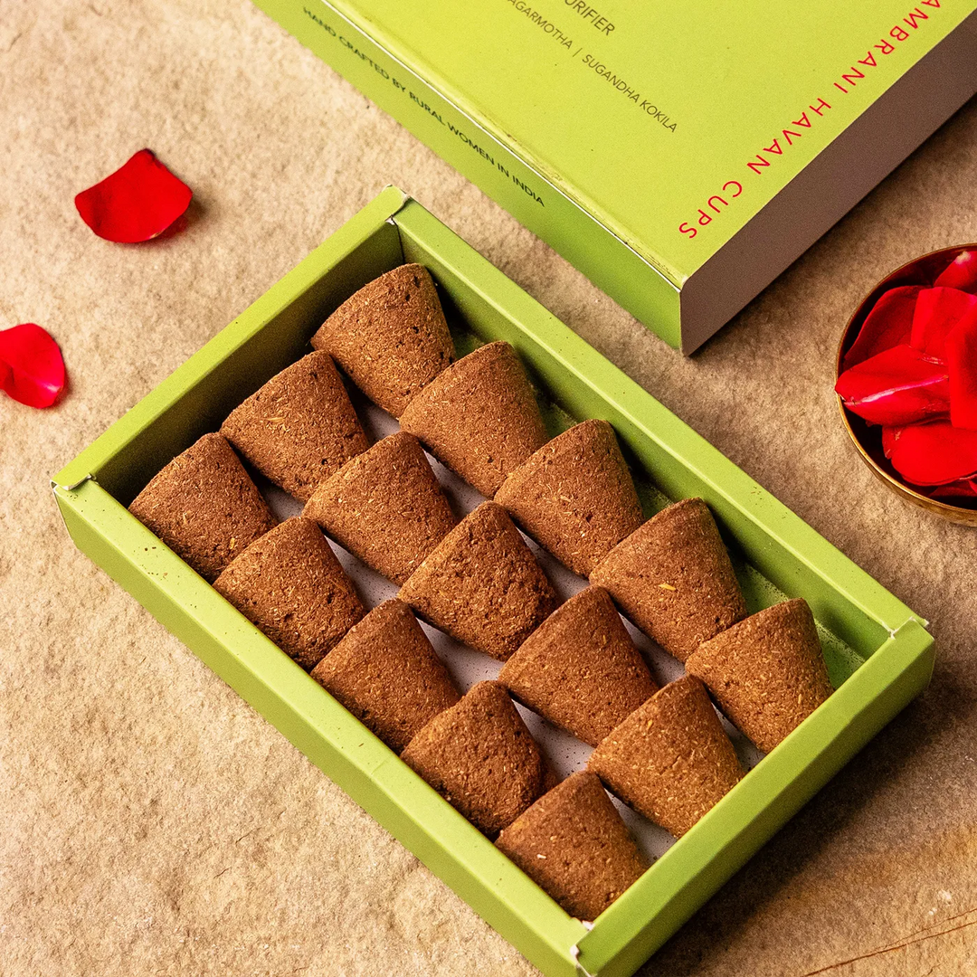 Handmade Aromatic Sambrani / Loban Cone | Set Of 15