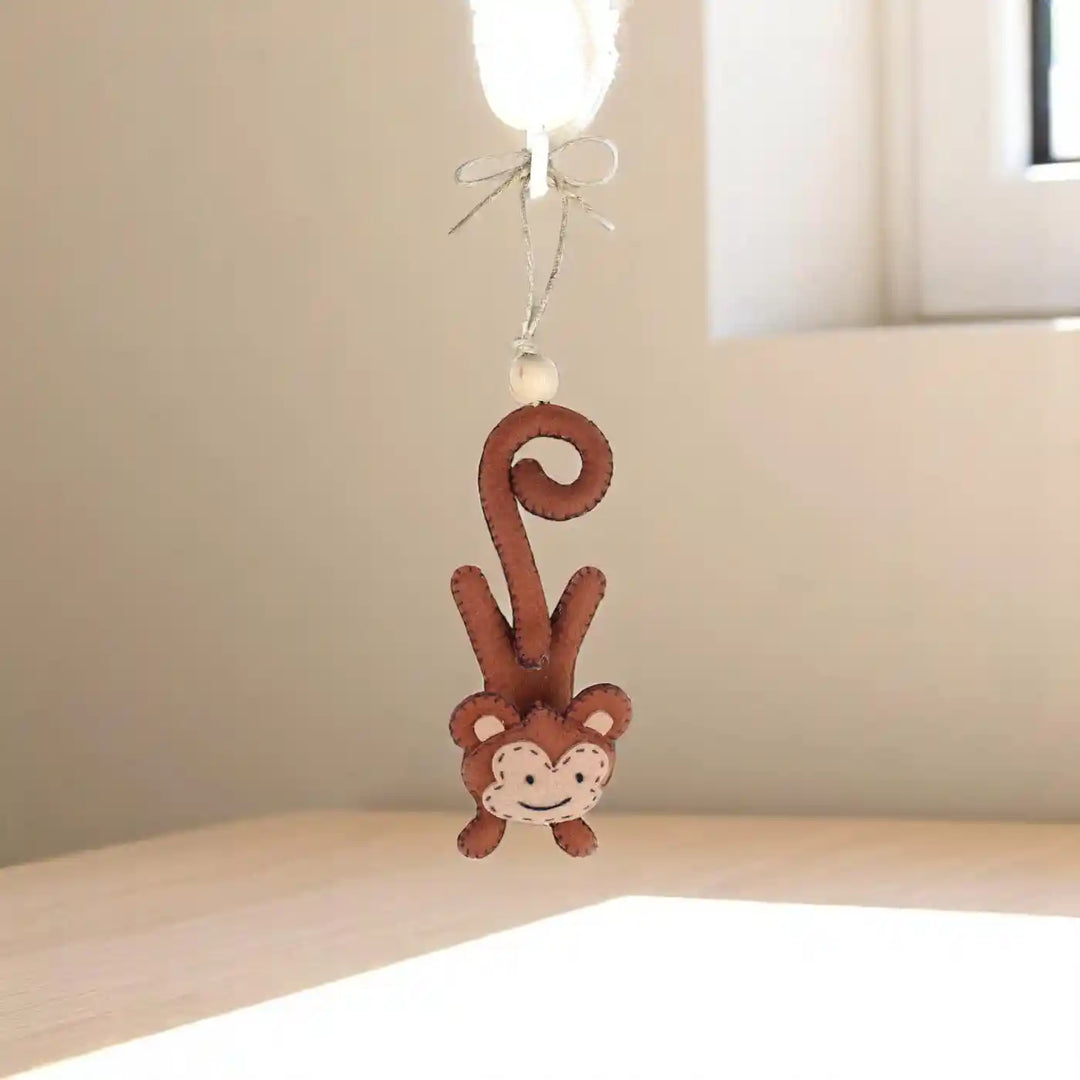Handmade Monkey Felt Hanging For Kids