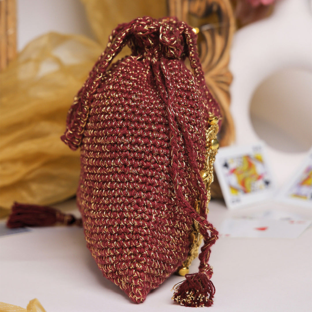Handmade Crochet Royal Radiance Ghungroo Potli