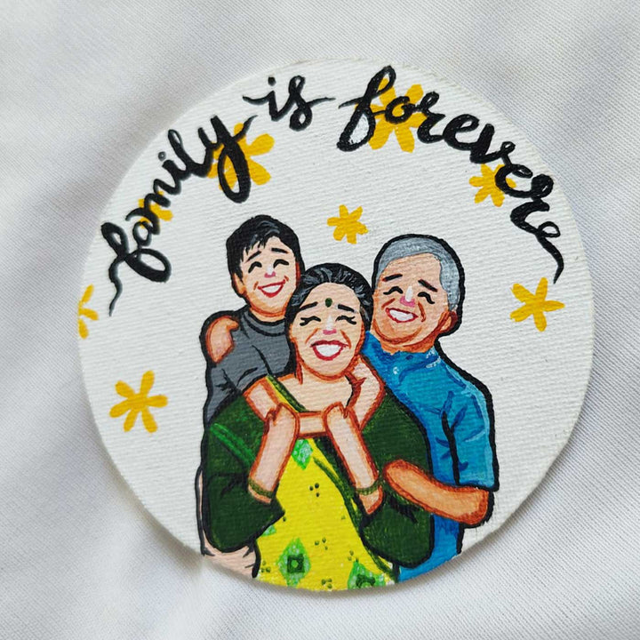 Personalized Photo Based Caricature Round Fridge Magnet