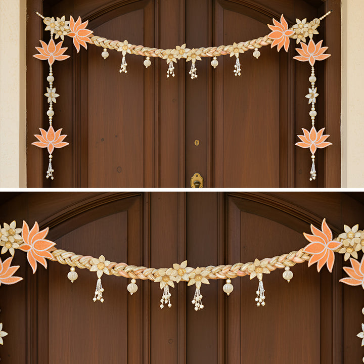 42 In | Handmade Decorative Beaded Lotus Radiance Toran