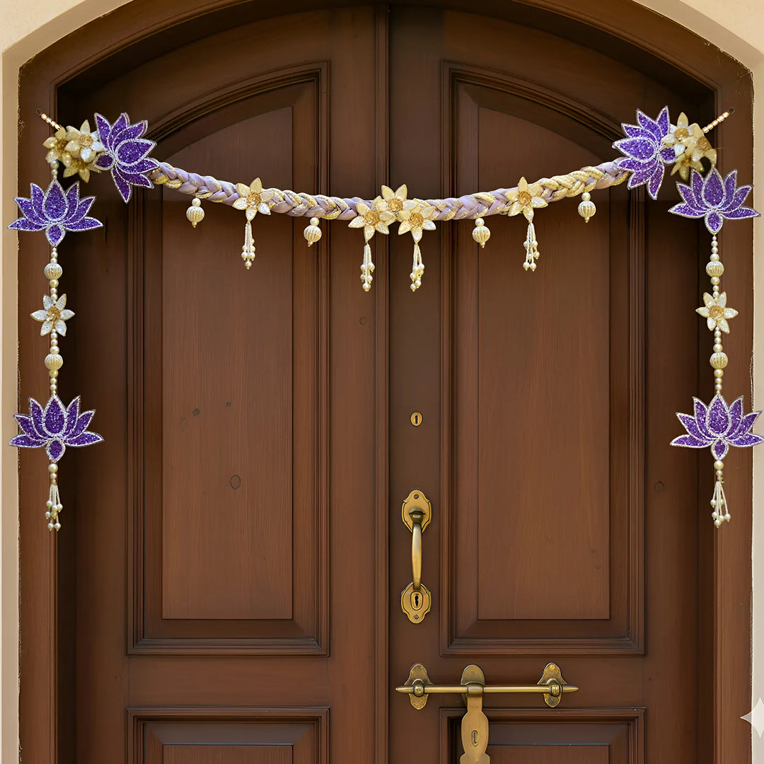 42 In | Handmade Decorative Beaded Lotus Radiance Toran