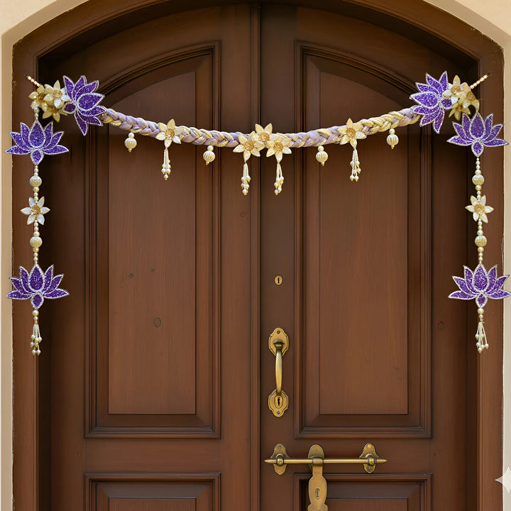 42 In | Handmade Decorative Beaded Lotus Radiance Toran