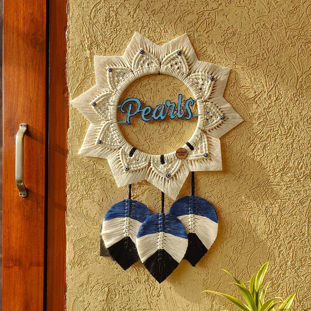 Personalized Macrame Floral Mandala Theme Name Plate