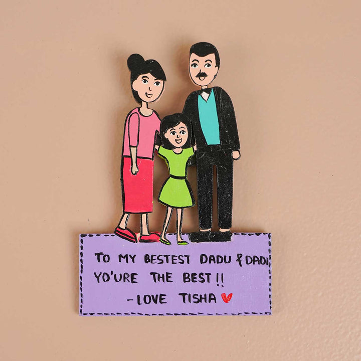 Personalized Family Theme MDF Wood Fridge Magnet