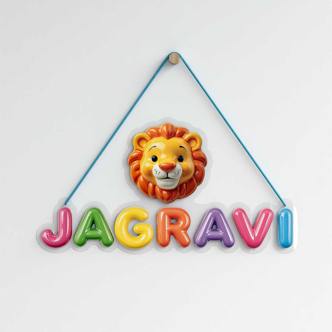 Personalized Acrylic Ceramic Look Animals Name Hanging