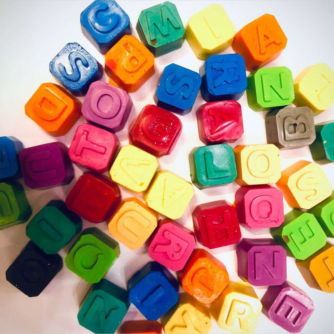 Handmade Non-Toxic Scrabble Crayons | Set Of 30