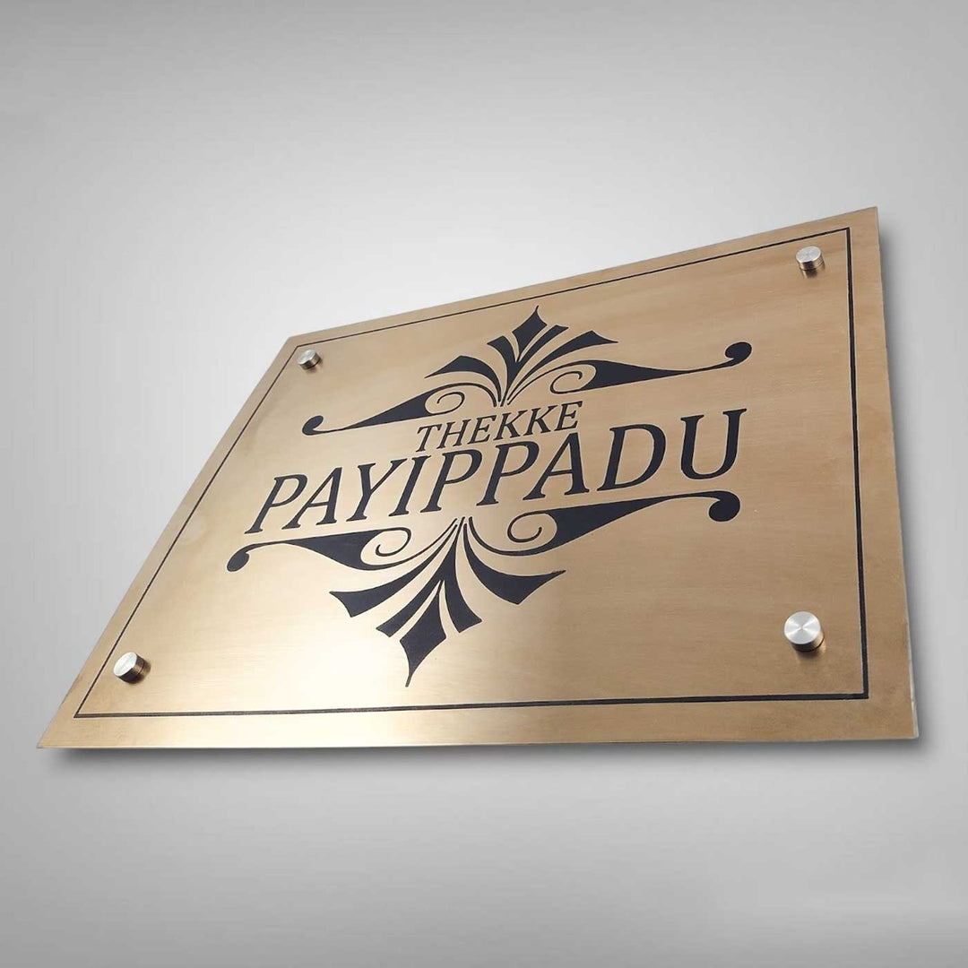 Personalized Weatherproof Elegant Copper Stainless Steel Name Plate